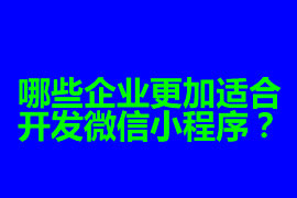 哪些企業(yè)更加適合開發(fā)微信小程序？